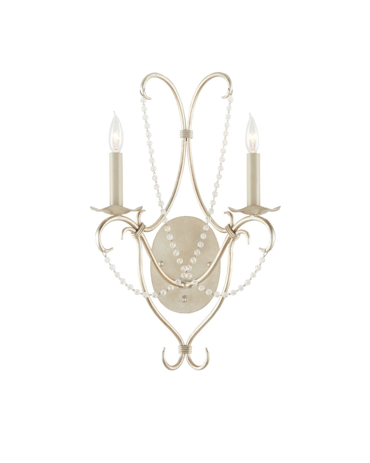 Crystal Lights Silver Wall Sconce